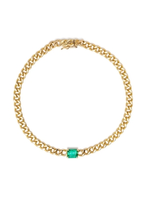 Anita Ko 18kt yellow gold small cuban link emerald bracelet