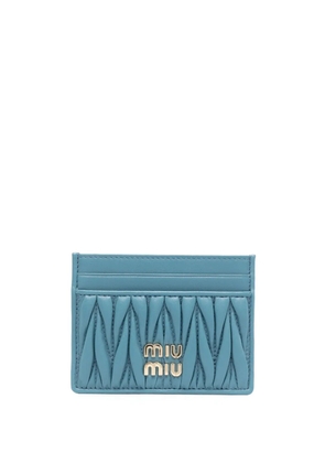 Miu Miu matelassé nappa leather card holder - Blue