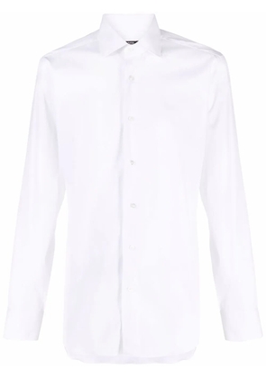 Barba long-sleeve poplin shirt - White
