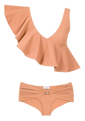 Amir Slama ruffled top bikini set - Neutrals