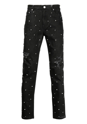 God's Masterful Children Cassidy crystal-embllished ripped jeans - Black