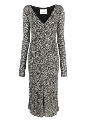 ISABEL MARANT Laly abstract-pattern midi dress - Black
