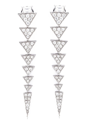 Nikos Koulis long triangle drop diamond earrings - Metallic