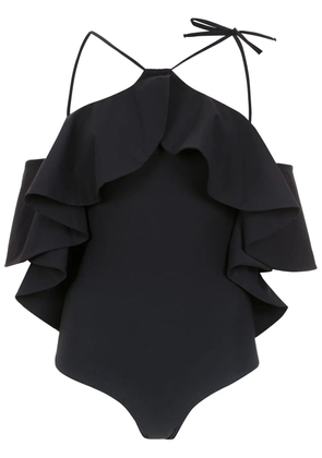 Amir Slama ruffled swimsuit - Black