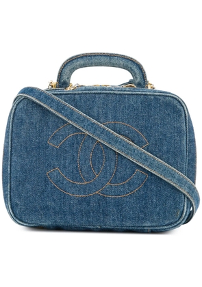 CHANEL Pre-Owned 1996-1997 denim 2way cosmetic bag - Blue