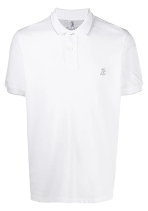 Brunello Cucinelli logo-embroidered polo shirt - White