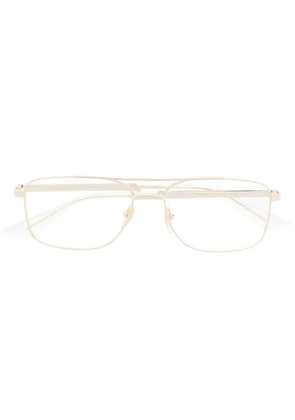 Gucci Eyewear rectangle-frame clear glasses - Gold