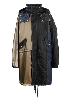 Feng Chen Wang oversized colour-block hooded coat - Black