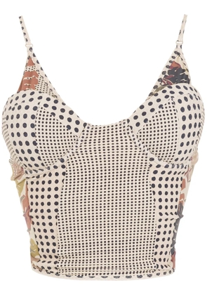 Amir Slama polka-dot print swim top - Neutrals