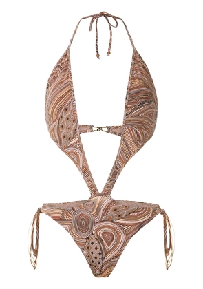 Amir Slama cut out swimsuit - Multicolour