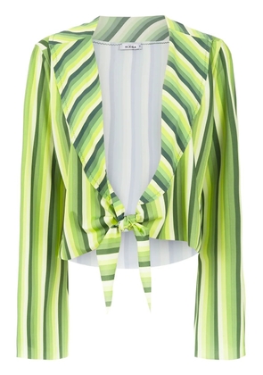 Amir Slama striped cropped top - Green