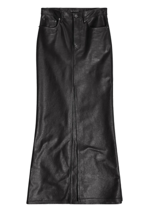 Balenciaga leather mid-rise maxiskirt - Black