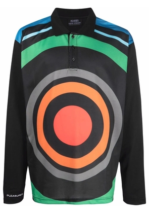 Pleasures text-print polo shirt - Black