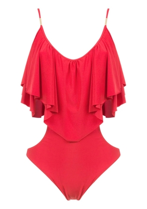 Brigitte ruffled swimsuit - Red