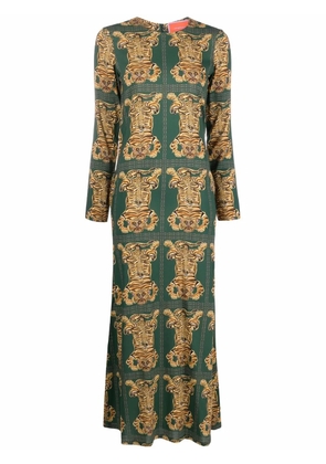 La DoubleJ Swing tiger-print dress - Green