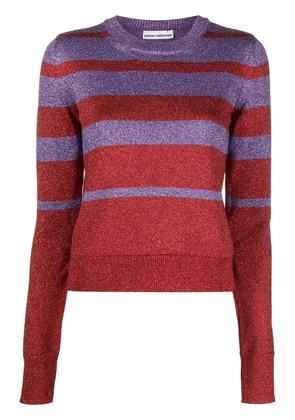 Rabanne striped crew-neck jumper - Purple