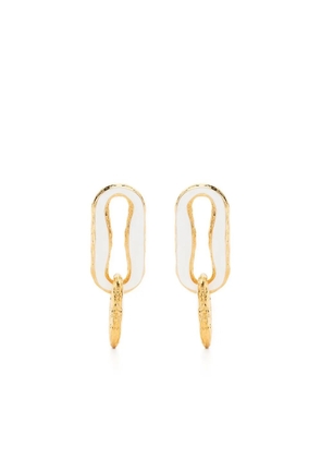 Off-White enamel drop earrings - Gold