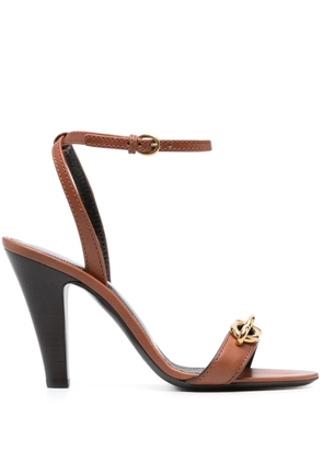 Saint Laurent Le Maillon leather sandals - Brown