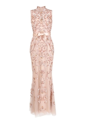 Zuhair Murad high neck embellished gown - Pink