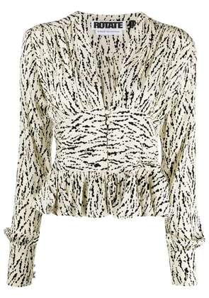 ROTATE BIRGER CHRISTENSEN long-sleeved flared blouse - Neutrals