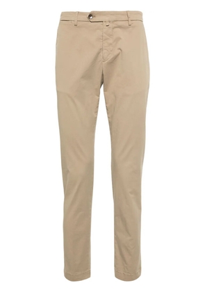 Briglia 1949 low-rise stretch-cotton tapered chinos - Brown
