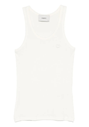 Coperni logo ribbed tank top - White
