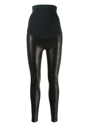 SPANX high-waisted faux-leather leggings - Black