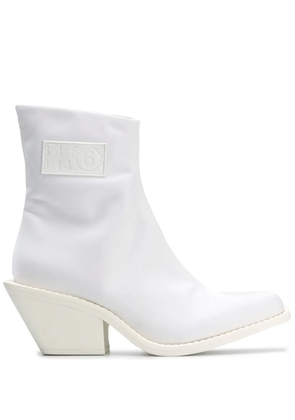 MM6 Maison Margiela logo patch ankle boots - White