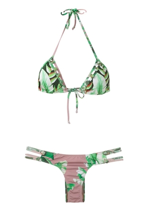 Amir Slama printed triangle bikini set - Green