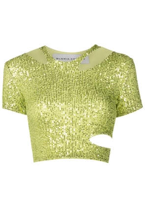 Gloria Coelho sequin-embellished cropped top - Green