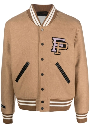 Filling Pieces logo-patch bomber jacket - Brown