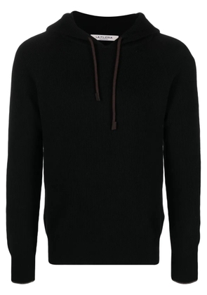 Fileria ribbed-knit virgin wool-blend hoodie - Black