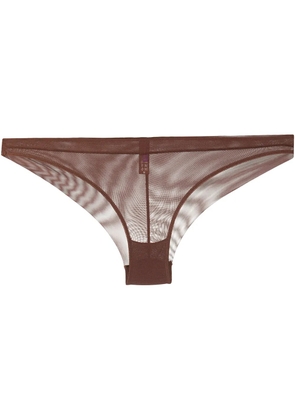 Maison Close Corps à Corps mesh briefs - Brown