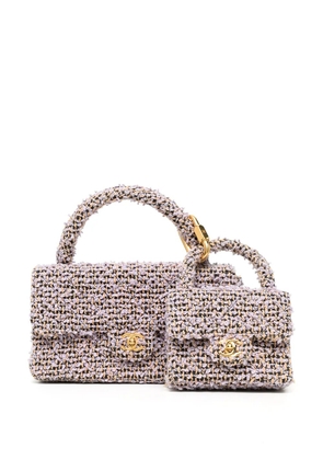 CHANEL Pre-Owned 1995-1996 tweed two-in-one handbag set - Purple