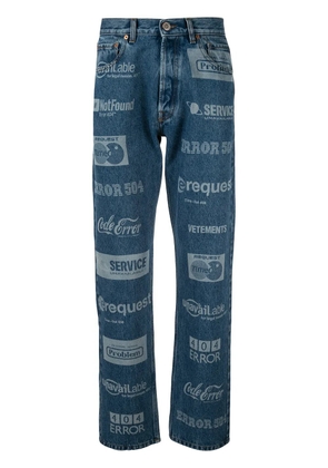 VETEMENTS Fully Branded jeans - Blue