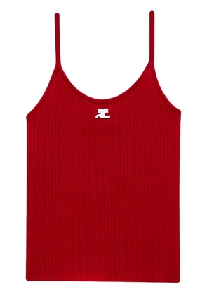 Courrèges Reedition ribbed tank top - Red