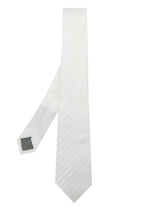 Dell'oglio striped silk tie - White