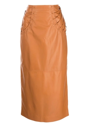 Rochas pencil midi skirt - Brown