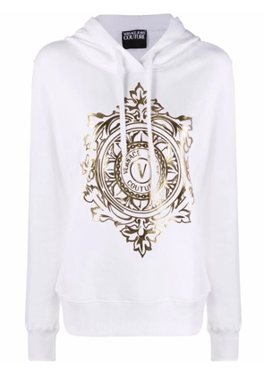 Versace Jeans Couture V-Emblem cotton hoodie - White