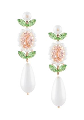 Simone Rocha faux pearl crystal earrings - Green