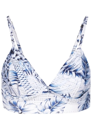 Lygia & Nanny palm-tree print bralette top - Blue
