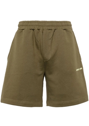 Helmut Lang logo-print cotton shorts - Green