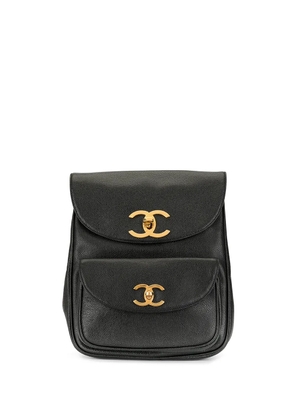 CHANEL Pre-Owned 1995 CC flap backpack - Black