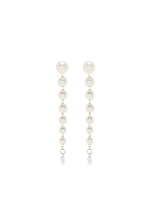 Mizuki 14kt yellow gold Sea of Beauty pearl and diamond earrings