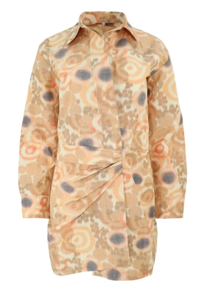 Alexis Nordeen warp-print shirtdress - Neutrals