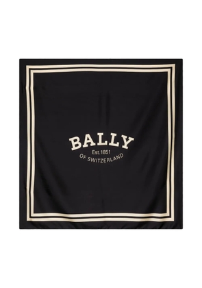 Bally logo-print silk scarf - Black