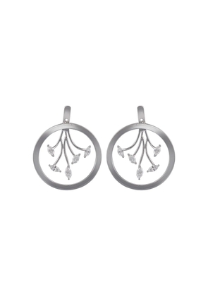 Ananya 18kt white gold Morga marquise diamond hoops - Silver