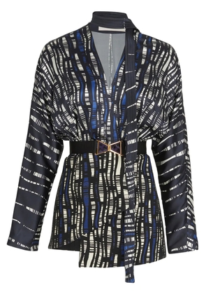 Silvia Tcherassi Torni abstract-pattern silk blazer - Black