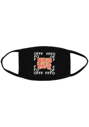 Off-White logo-print cotton face mask - Black