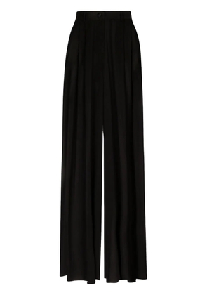 Dolce & Gabbana wide-leg stretch-silk trousers - Black